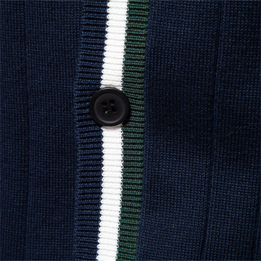 James V-Neck Button-Up Sweater