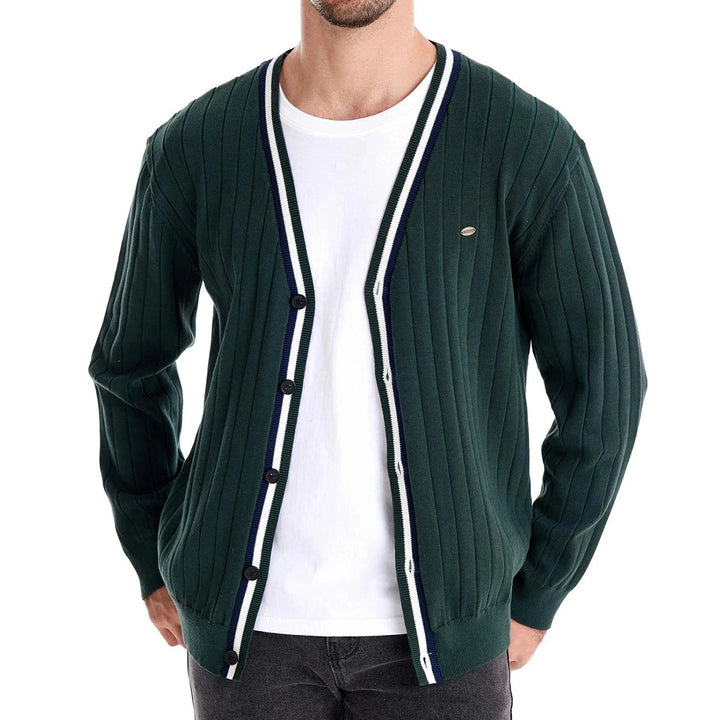 James V-Neck Button-Up Sweater