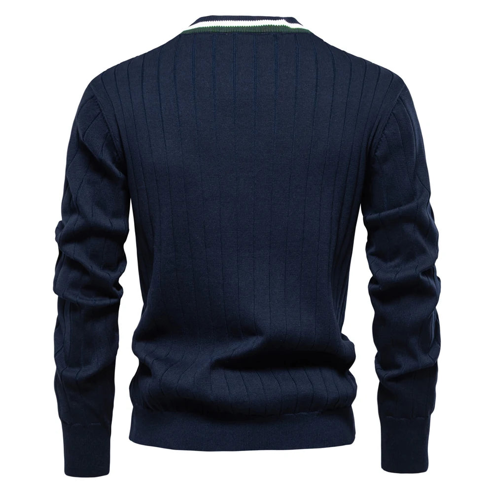 James V-Neck Button-Up Sweater