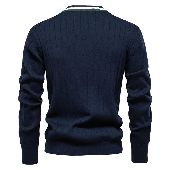 James V-Neck Button-Up Sweater