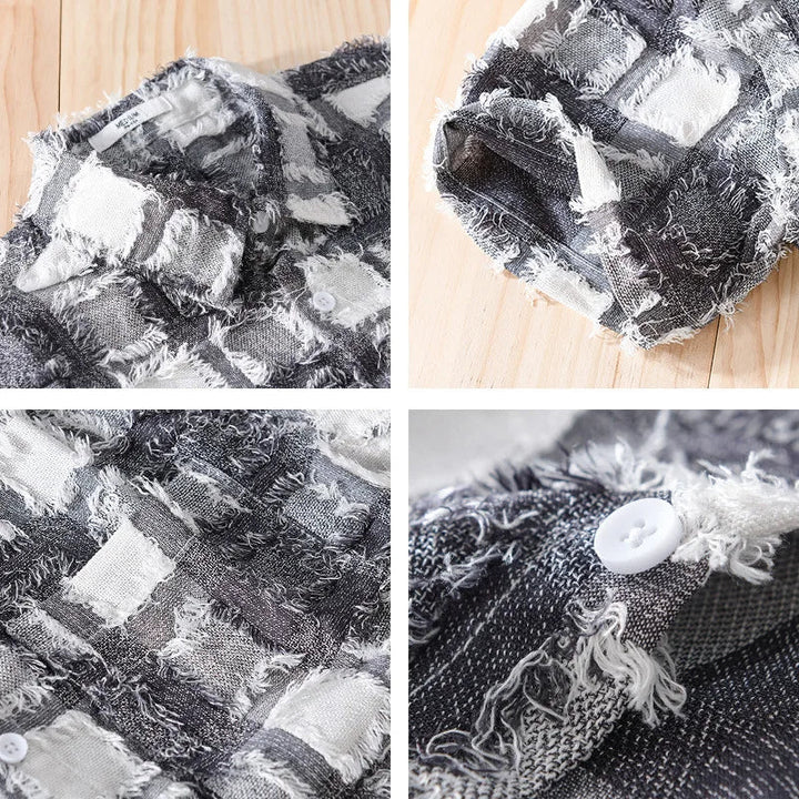 Milano Frayed Edge Checkered Shirt