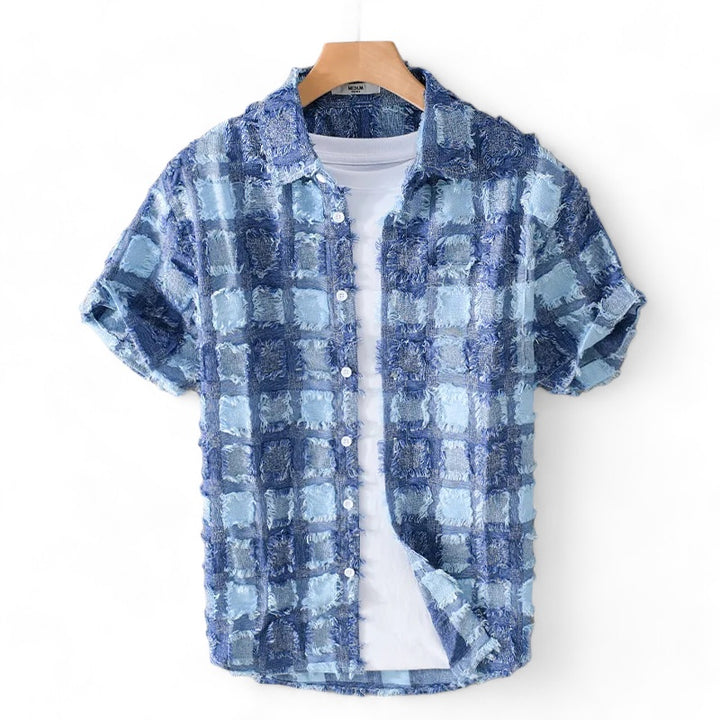 Milano Frayed Edge Checkered Shirt
