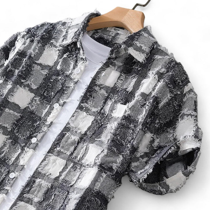 Milano Frayed Edge Checkered Shirt