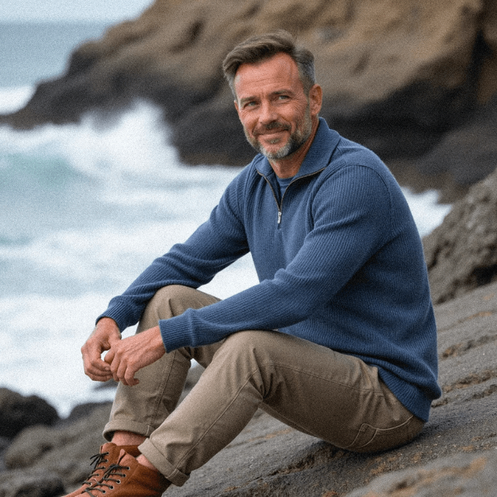 Finn Essential Zip-Collar Sweater