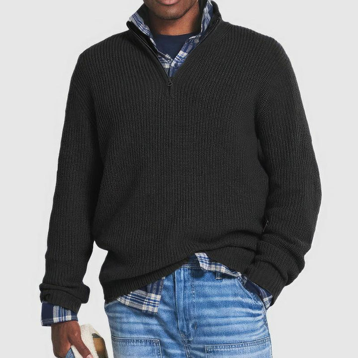 Finn Essential Zip-Collar Sweater
