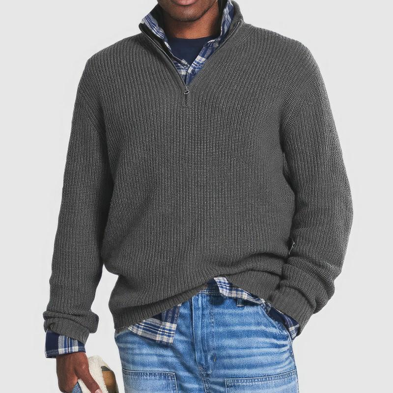 Finn Essential Zip-Collar Sweater