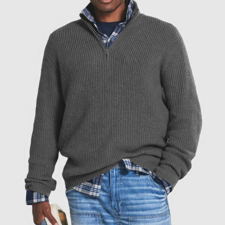 Finn Essential Zip-Collar Sweater