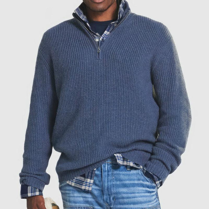 Finn Essential Zip-Collar Sweater