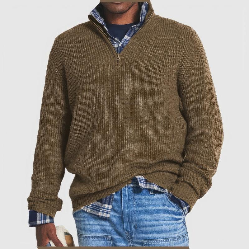 Finn Essential Zip-Collar Sweater