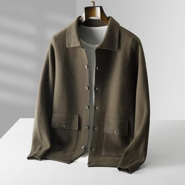 Luca Ferarro Wool Button-Up Cardigan